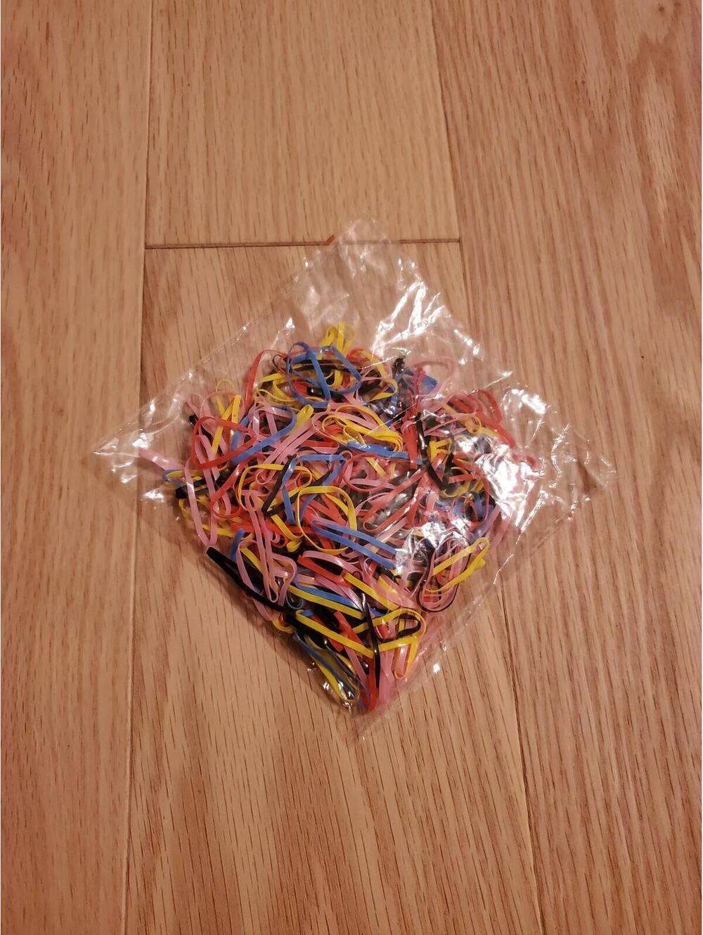 350 pc multi color hair ties elastic